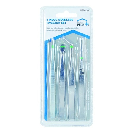 Home Plus Home Plus Tweezers 4 pc DRD0263